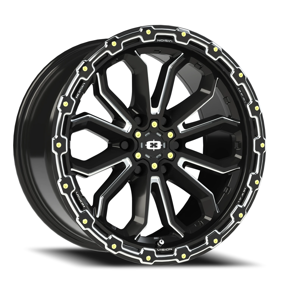 Vision Wheel 405 Gloss Black Milled Spoke 18x9 +12 6x120mm 67.1mm - Wheelwiz