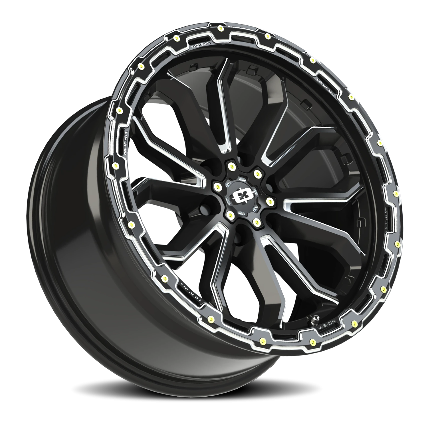 Vision Wheel 405 Gloss Black Milled Spoke 18x9 +12 6x120mm 67.1mm - Wheelwiz
