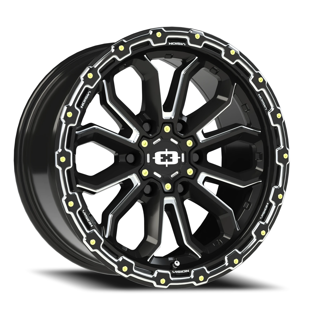 Vision Wheel 405 Gloss Black Milled Spoke 18x9 -12 6x139.7mm 106.2mm - Wheelwiz