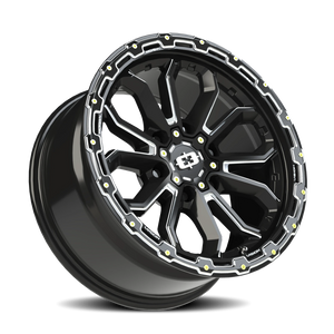 Vision Wheel 405 Gloss Black Milled Spoke 18x9 -12 6x139.7mm 106.2mm - Wheelwiz