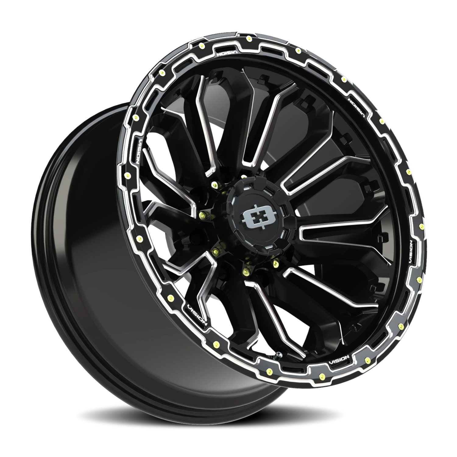 Vision Wheel 405 Gloss Black Milled Spoke 20x10 -25 8x170mm 125.2mm - Wheelwiz