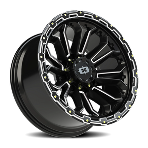 Vision Wheel 405 Gloss Black Milled Spoke 20x10 -25 8x170mm 125.2mm - Wheelwiz