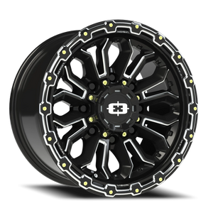 Vision Wheel 405 Gloss Black Milled Spoke 17x9 -12 8x165.1mm 125.2mm - Wheelwiz