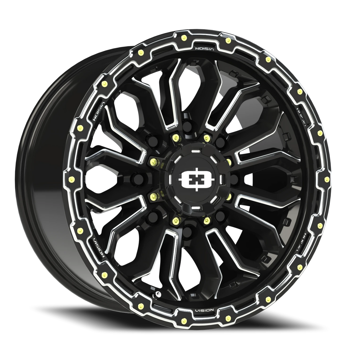 Vision Wheel 405 Gloss Black Milled Spoke 18x9 -12 8x170mm 125.2mm - Wheelwiz