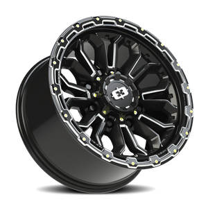 Vision Wheel 405 Gloss Black Milled Spoke 18x9 +12 8x165.1mm 125.2mm - Wheelwiz
