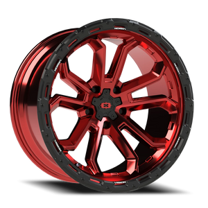 Vision Wheel 405 Gloss Red w/Gloss Black Lip 20x10 -25 5x127mm 78.1mm - Wheelwiz