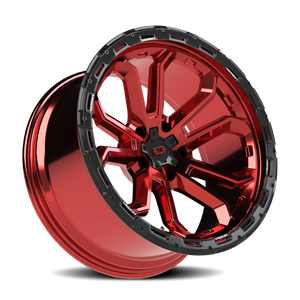 Vision Wheel 405 Gloss Red w/Gloss Black Lip 20x10 -25 5x127mm 78.1mm - Wheelwiz