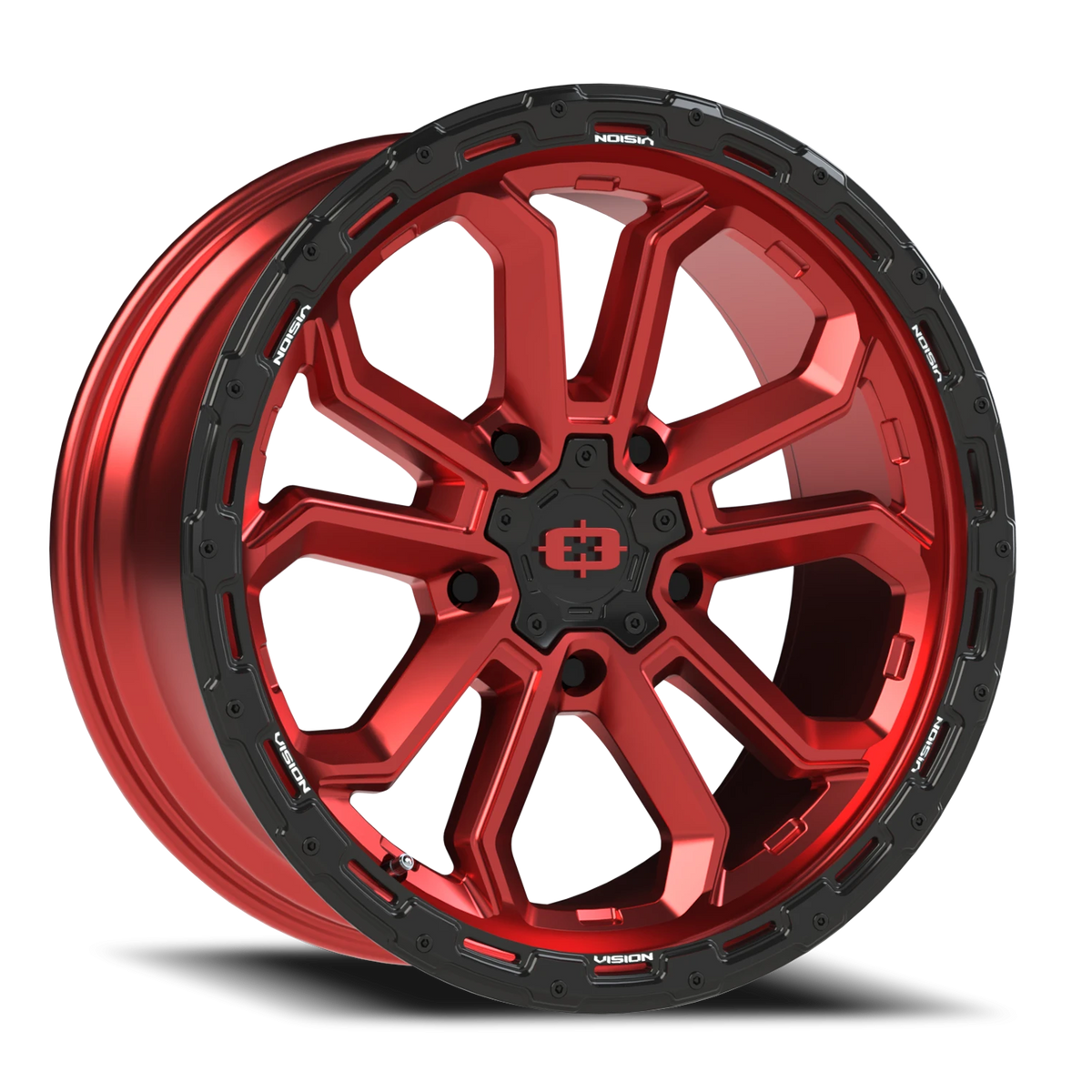 Vision Wheel 405 Gloss Red w/Gloss Black Lip 20x9 +12 5x150mm 110.2mm - Wheelwiz