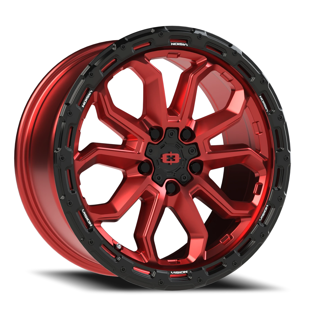 Vision Wheel 405 Gloss Red w/Gloss Black Lip 17x8 +30 5x110mm 72.1mm - Wheelwiz