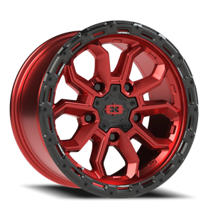 Vision Wheel 405 Gloss Red w/Gloss Black Lip 17x9 -12 5x139.7mm 108mm - Wheelwiz
