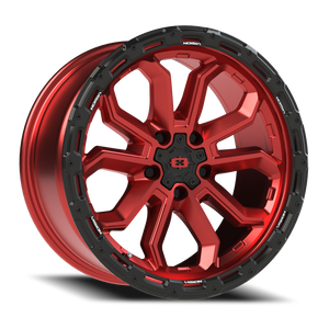 Vision Wheel 405 Gloss Red w/Gloss Black Lip 18x9 -12 5x127mm 78.1mm - Wheelwiz