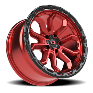 Vision Wheel 405 Gloss Red w/Gloss Black Lip 18x9 -12 5x127mm 78.1mm - Wheelwiz
