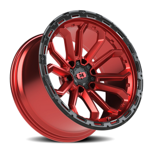 Vision Wheel 405 Gloss Red w/Gloss Black Lip 20x10 -25 6x135mm 87.1mm - Wheelwiz