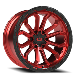 Vision Wheel 405 Gloss Red w/Gloss Black Lip 20x10 -25 6x139.7mm 106.2mm - Wheelwiz