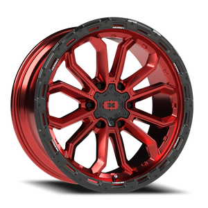 Vision Wheel 405 Gloss Red w/Gloss Black Lip 20x9 +12 6x139.7mm 106.2mm - Wheelwiz
