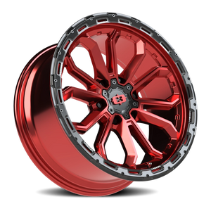 Vision Wheel 405 Gloss Red w/Gloss Black Lip 20x9 +12 6x139.7mm 106.2mm - Wheelwiz