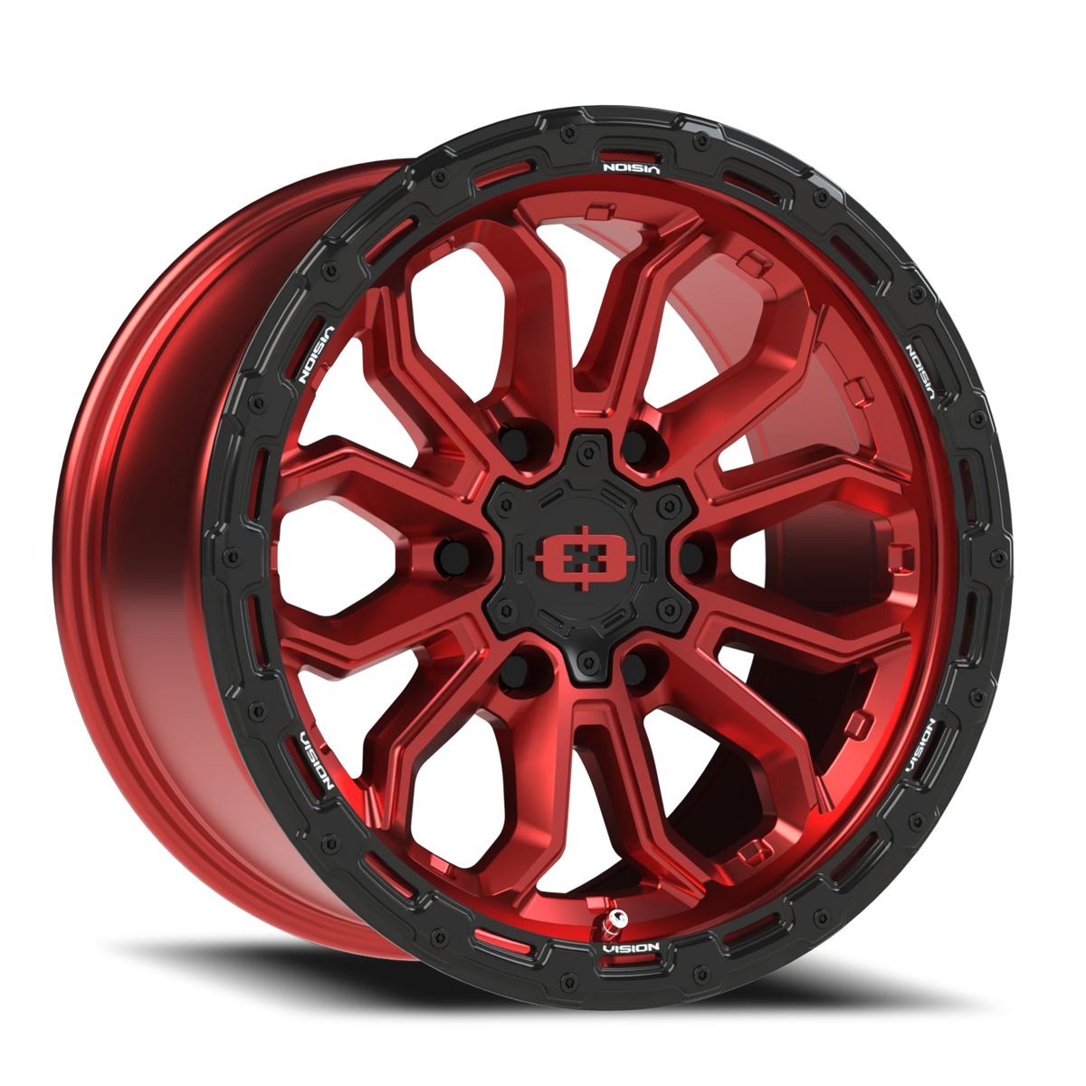 Vision Wheel 405 Gloss Red w/Gloss Black Lip 17x9 +12 6x135mm 87.1mm - Wheelwiz
