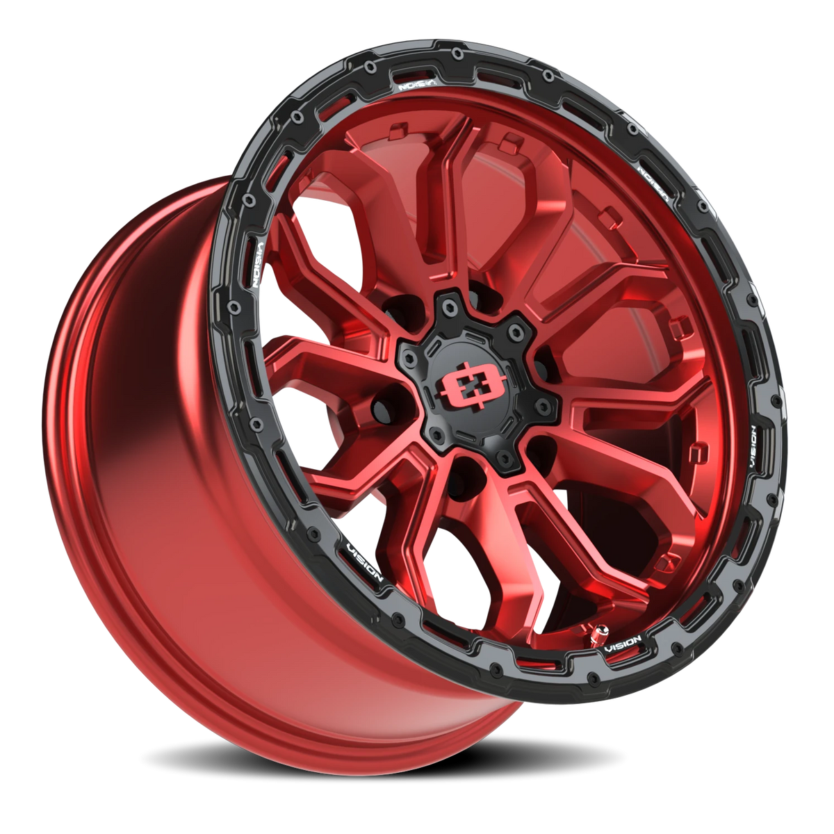 Vision Wheel 405 Gloss Red w/Gloss Black Lip 17x9 +12 6x135mm 87.1mm - Wheelwiz