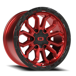 Vision Wheel 405 Gloss Red w/Gloss Black Lip 17x9 -12 6x139.7mm 106.2mm - Wheelwiz
