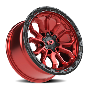 Vision Wheel 405 Gloss Red w/Gloss Black Lip 17x9 -12 6x139.7mm 106.2mm - Wheelwiz