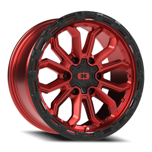Vision Wheel 405 Gloss Red w/Gloss Black Lip 18x9 +12 6x139.7mm 106.2mm - Wheelwiz