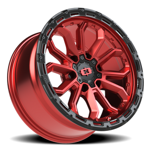 Vision Wheel 405 Gloss Red w/Gloss Black Lip 18x9 +12 6x139.7mm 106.2mm - Wheelwiz