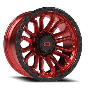 Vision Wheel 405 Gloss Red w/Gloss Black Lip 20x10 -25 8x165.1mm 125.2mm - Wheelwiz