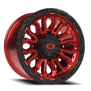 Vision Wheel 405 Gloss Red w/Gloss Black Lip 17x9 +12 8x170mm 125.2mm - Wheelwiz