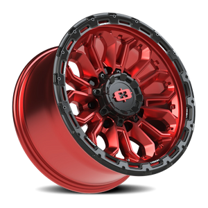 Vision Wheel 405 Gloss Red w/Gloss Black Lip 17x9 +12 8x170mm 125.2mm - Wheelwiz