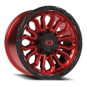 Vision Wheel 405 Gloss Red w/Gloss Black Lip 18x9 +12 8x180mm 124.2mm - Wheelwiz