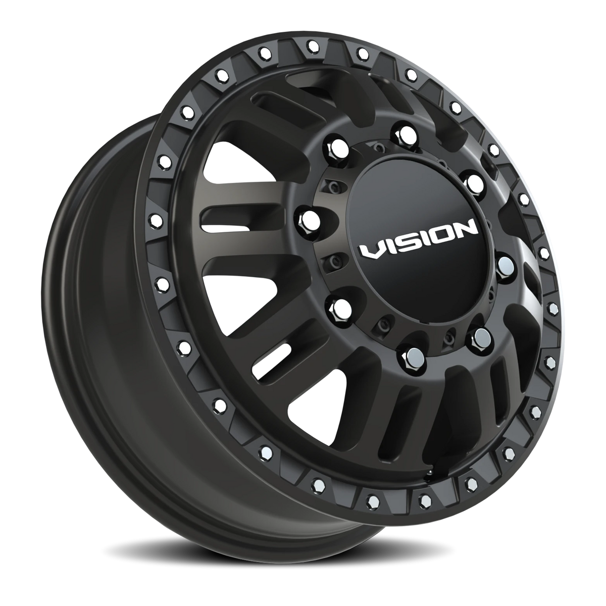 Vision Wheel 408 Satin Black 17x6.5 +121 8x210mm 154.2mm - Wheelwiz