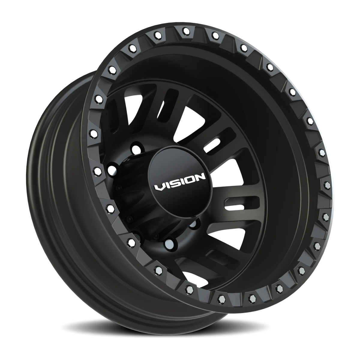 Vision Wheel 408 Satin Black 17x6.5 -143 8x210mm 154.2mm - Wheelwiz