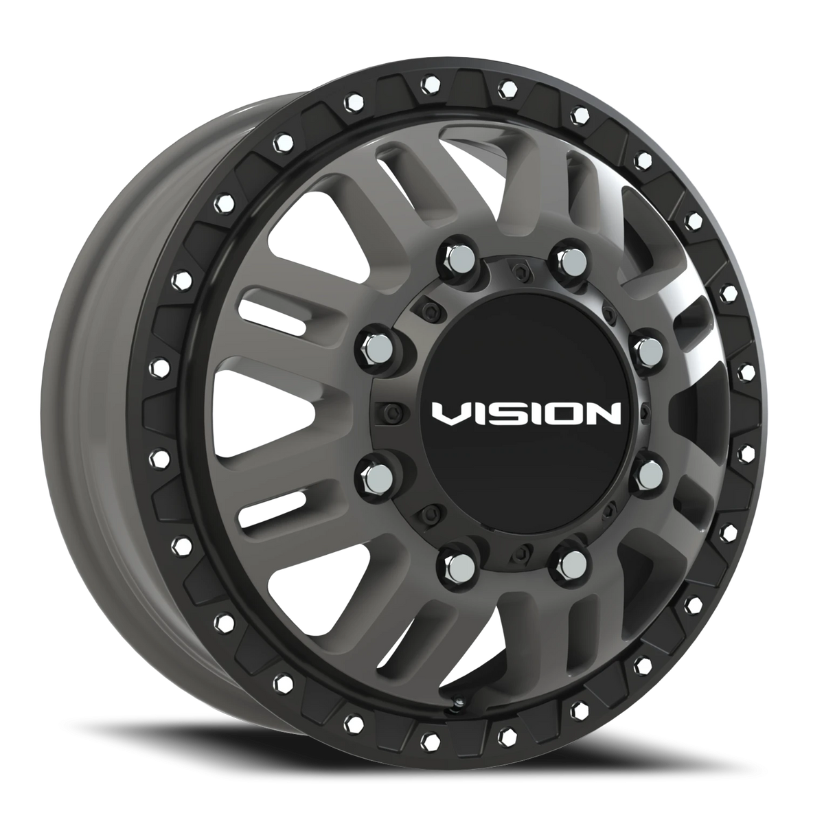 Vision Wheel 408 Satin Grey 17x6.5 +121 8x210mm 154.2mm - Wheelwiz