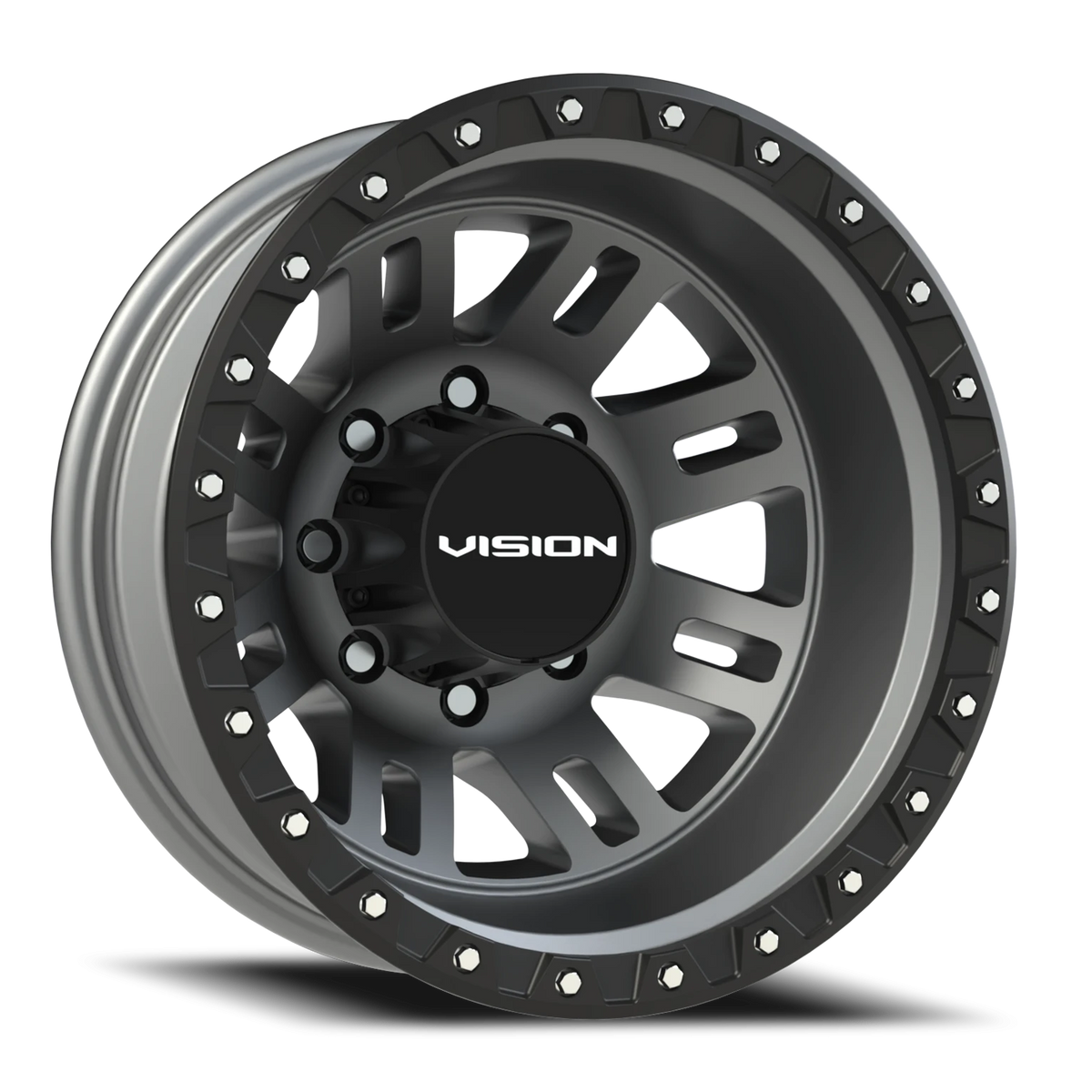 Vision Wheel 408 Satin Grey 17x6.5 -143 8x170mm 125.2mm - Wheelwiz