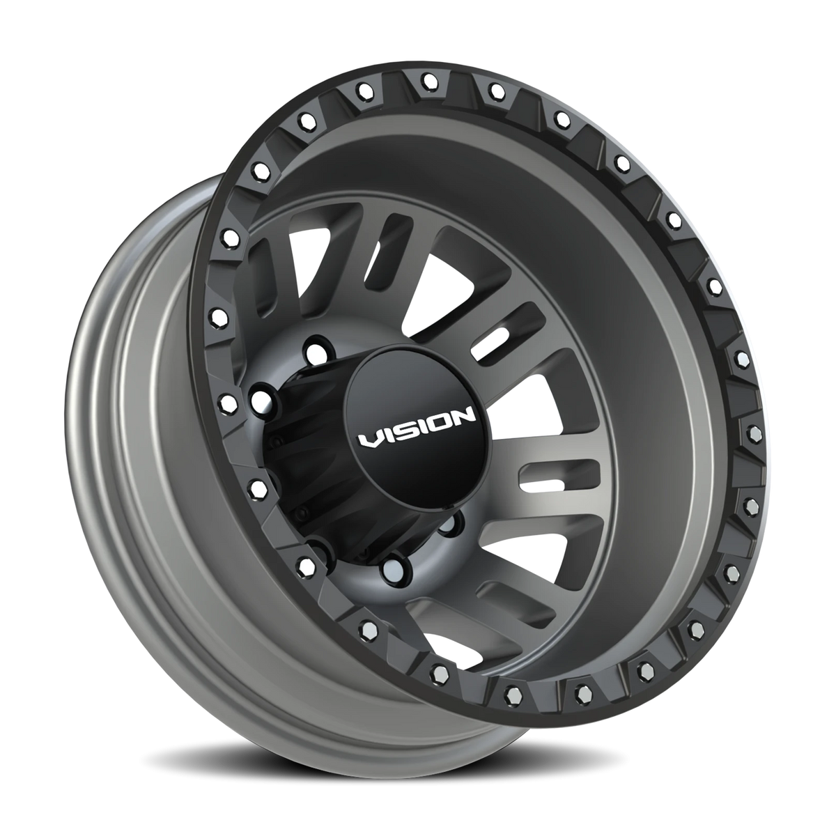 Vision Wheel 408 Satin Grey 17x6.5 -143 8x170mm 125.2mm - Wheelwiz