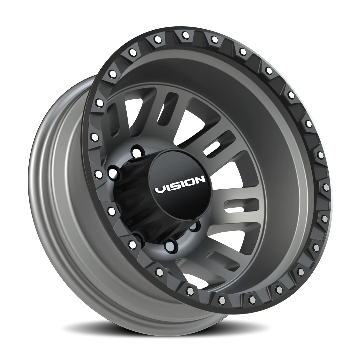 Vision Wheel 408 Satin Grey 17x6.5 -143 8x170mm 125.2mm - Wheelwiz