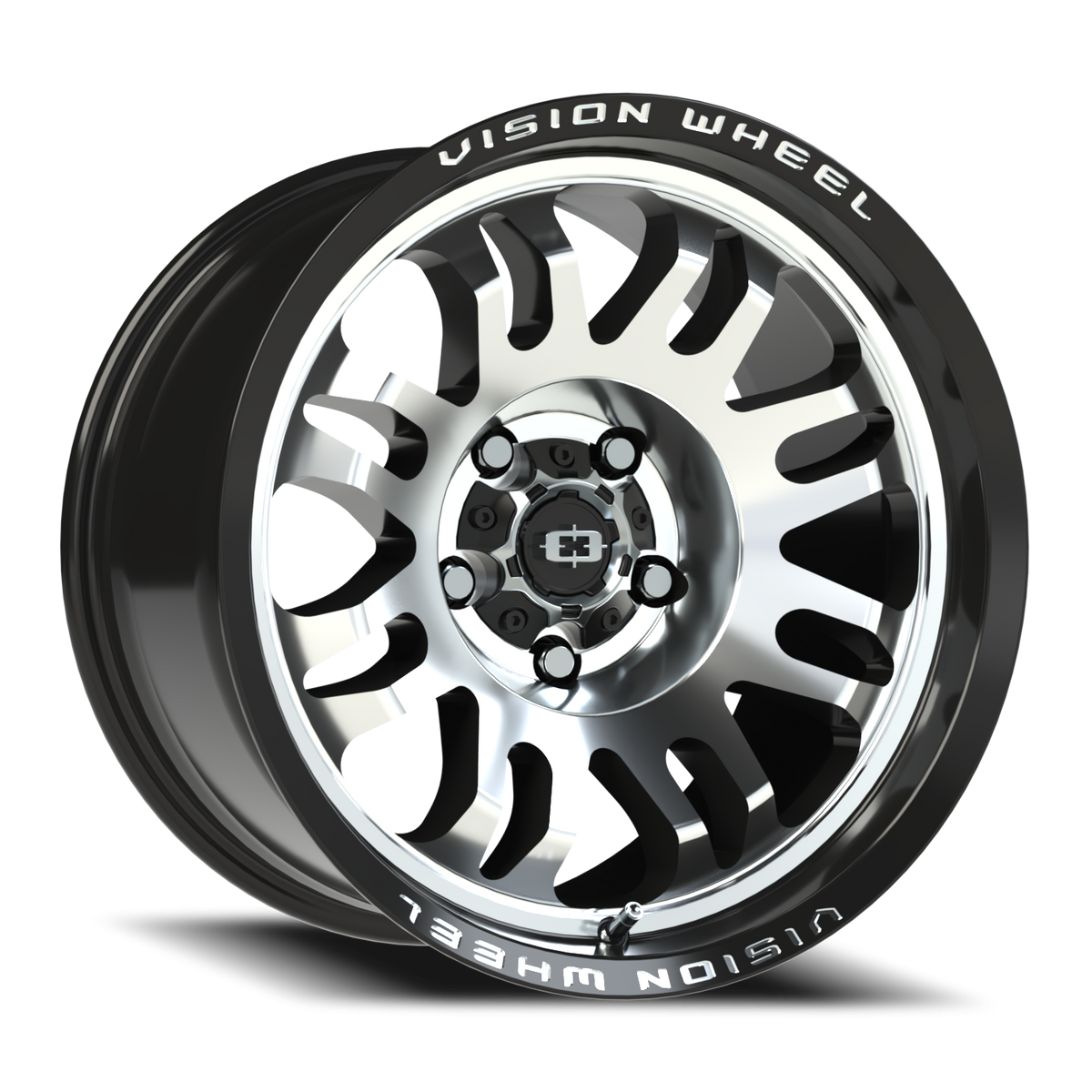 Vision Wheel 409 Gloss Black Machined Face 17x9.5 -18 5x127mm 78.1mm - Wheelwiz