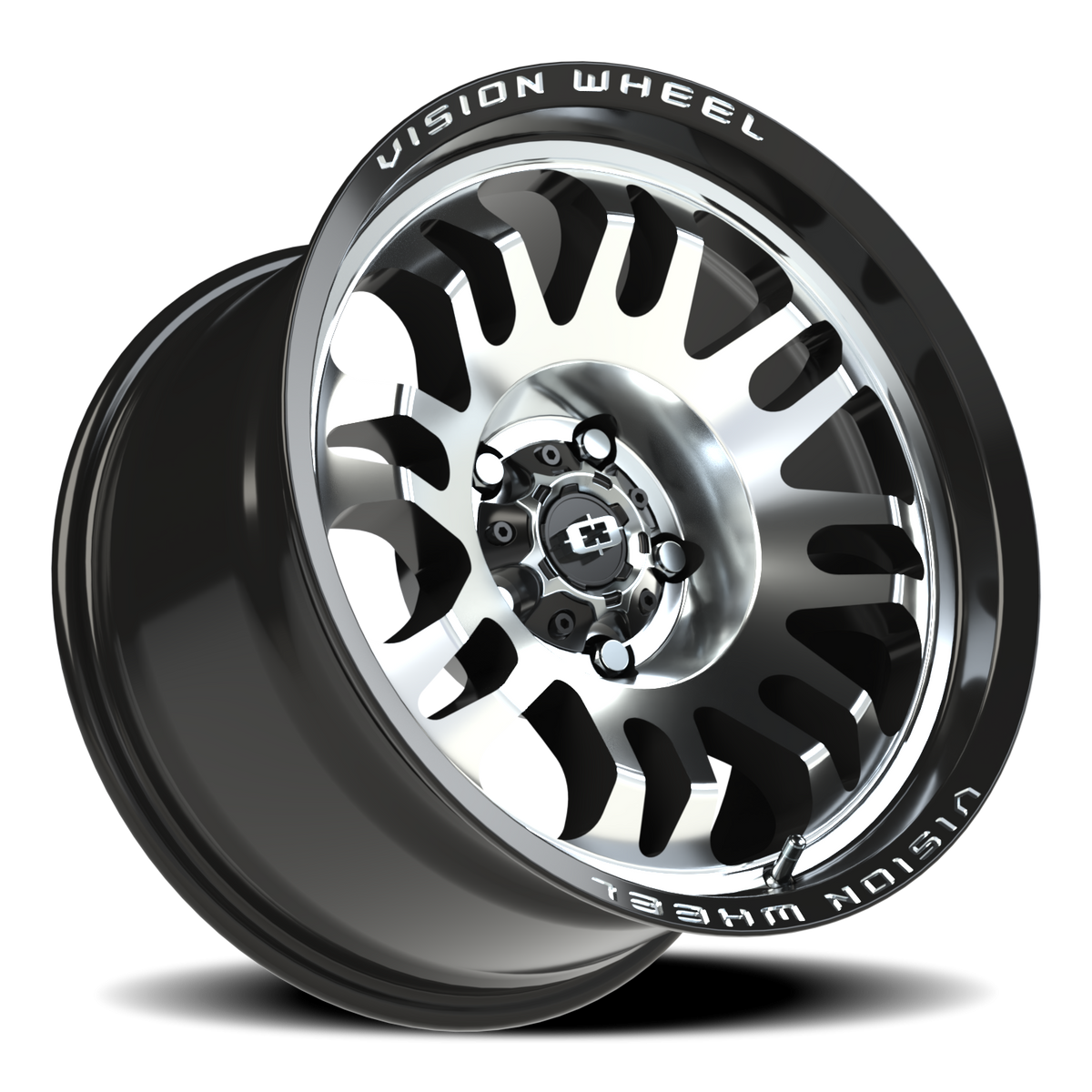 Vision Wheel 409 Gloss Black Machined Face 17x9.5 -18 5x127mm 78.1mm - Wheelwiz