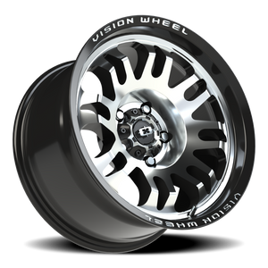Vision Wheel 409 Gloss Black Machined Face 17x9.5 -18 5x127mm 78.1mm - Wheelwiz