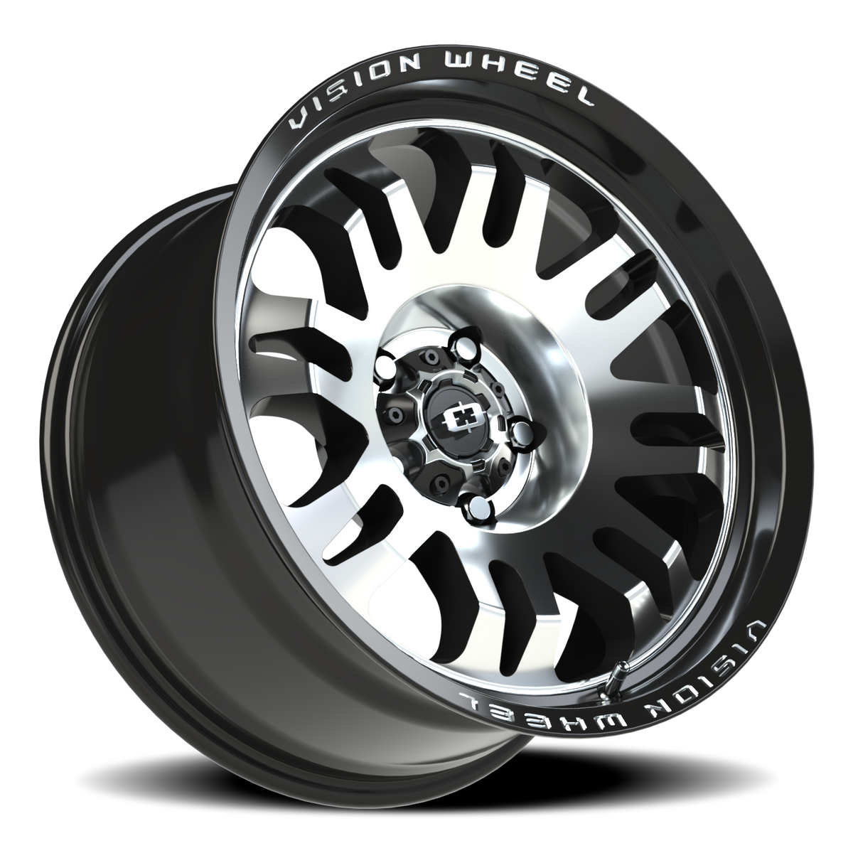 Vision Wheel 409 Gloss Black Machined Face 18x9.5 -18 5x127mm 78.1mm - Wheelwiz
