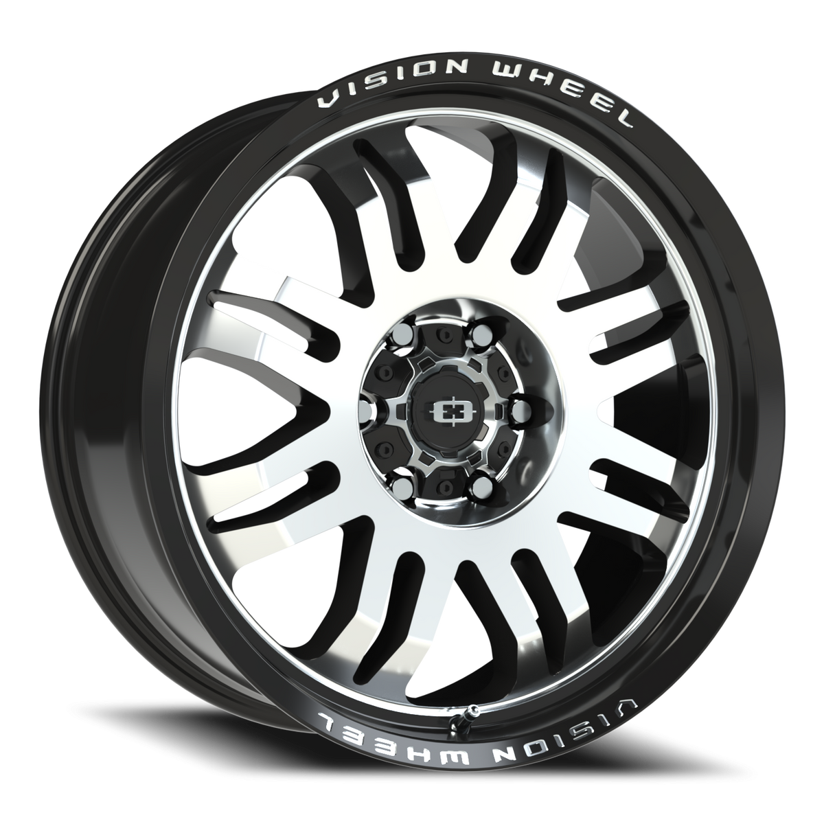 Vision Wheel 409 Gloss Black Machined Face 20x9 +12 6x139.7mm 110mm - Wheelwiz