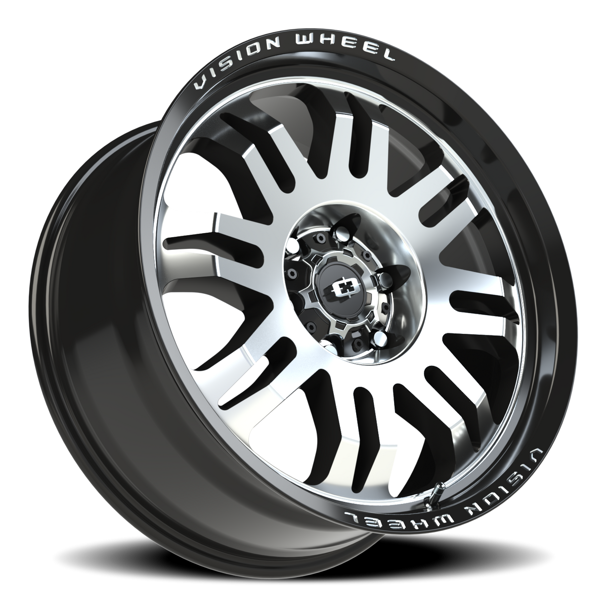 Vision Wheel 409 Gloss Black Machined Face 20x9 +12 6x139.7mm 110mm - Wheelwiz