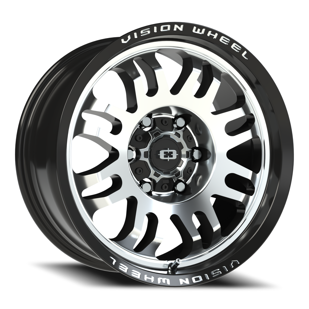 Vision Wheel 409 Gloss Black Machined Face 17x8.5 0 6x139.7mm 110mm - Wheelwiz