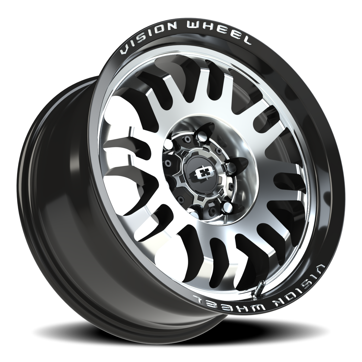 Vision Wheel 409 Gloss Black Machined Face 17x8.5 0 6x139.7mm 110mm - Wheelwiz