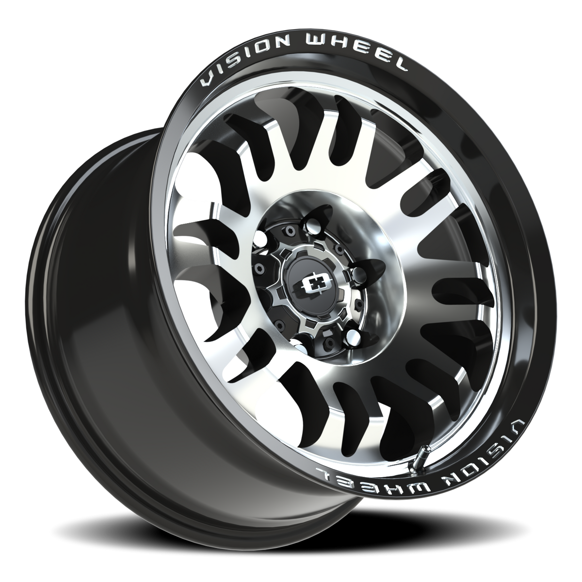 Vision Wheel 409 Gloss Black Machined Face 17x9.5 -18 6x139.7mm 110mm - Wheelwiz