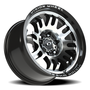 Vision Wheel 409 Gloss Black Machined Face 17x9.5 -18 6x139.7mm 110mm - Wheelwiz