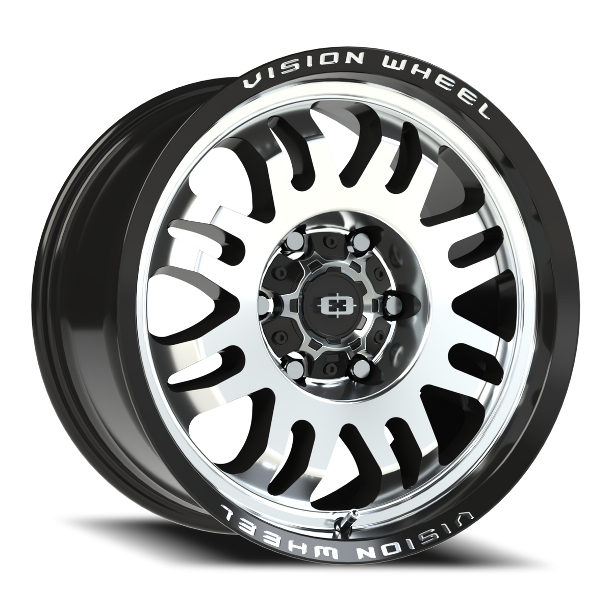 Vision Wheel 409 Gloss Black Machined Face 17x9 +12 6x139.7mm 110mm - Wheelwiz