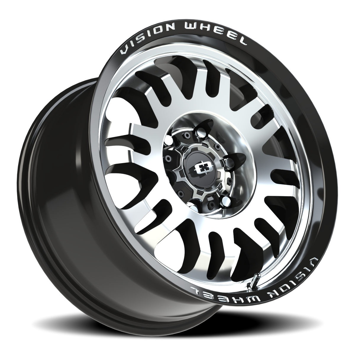 Vision Wheel 409 Gloss Black Machined Face 17x9 +12 6x139.7mm 110mm - Wheelwiz
