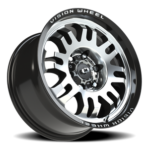 Vision Wheel 409 Gloss Black Machined Face 17x9 +12 6x139.7mm 110mm - Wheelwiz