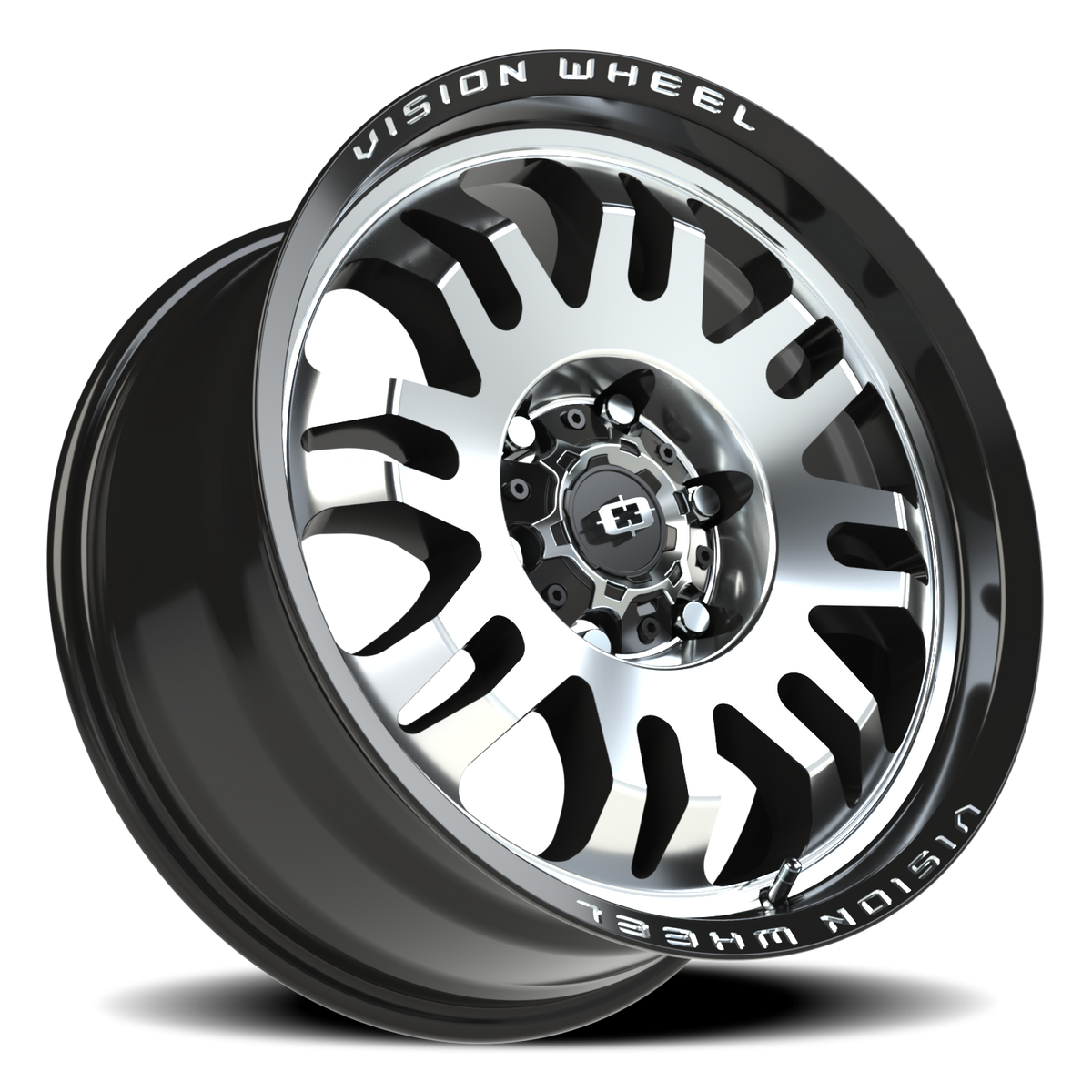 Vision Wheel 409 Gloss Black Machined Face 18x8.5 0 6x139.7mm 110mm - Wheelwiz
